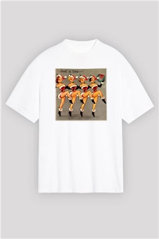 Yılbaşı Beyaz Unisex Oversize Tişört T-Shirt