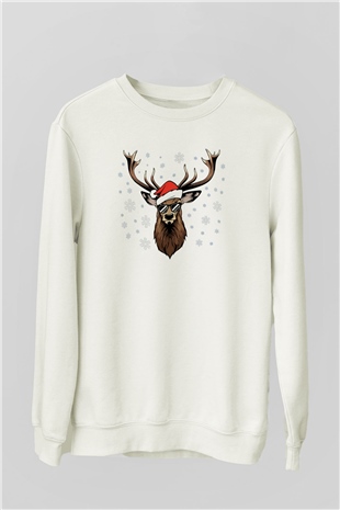 Yılbaşı Beyaz Unisex Sweatshirt