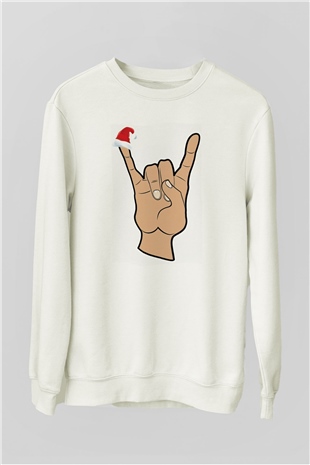 Yılbaşı Beyaz Unisex Sweatshirt
