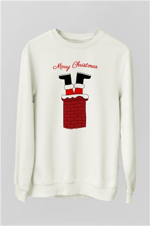 Yılbaşı Beyaz Unisex Sweatshirt