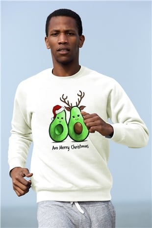 Yılbaşı Beyaz Unisex Sweatshirt