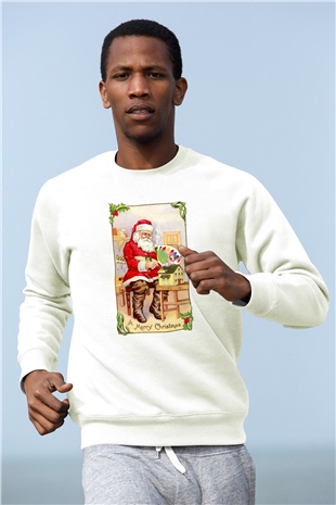 Yılbaşı Beyaz Unisex Sweatshirt