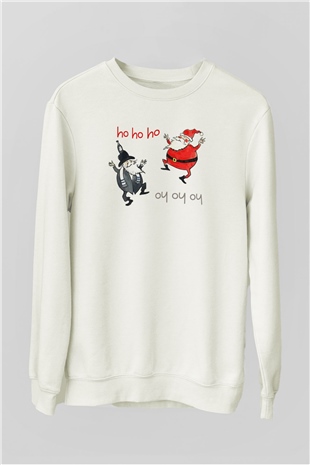 Yılbaşı Beyaz Unisex Sweatshirt