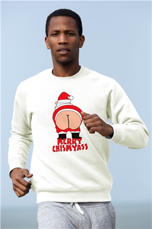 Yılbaşı Beyaz Unisex Sweatshirt