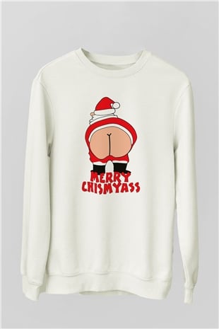Yılbaşı Beyaz Unisex Sweatshirt