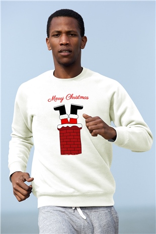 Yılbaşı Beyaz Unisex Sweatshirt