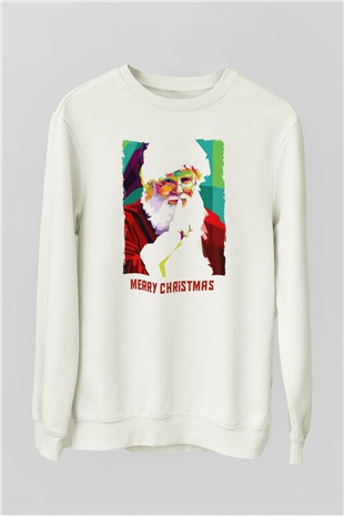 Yılbaşı Beyaz Unisex Sweatshirt