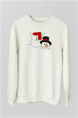 Yılbaşı Beyaz Unisex Sweatshirt