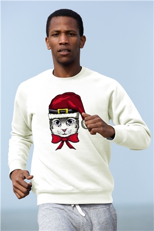 Yılbaşı Beyaz Unisex Sweatshirt