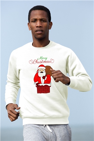 Yılbaşı Beyaz Unisex Sweatshirt
