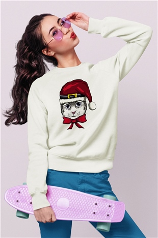 Yılbaşı Beyaz Unisex Sweatshirt