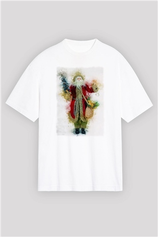 Yılbaşı Beyaz Oversize Tişört Oversize T-shirt - TişörtFabrikası