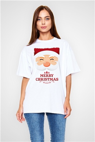 Yılbaşı Beyaz Oversize Tişört Oversize T-shirt - TişörtFabrikası