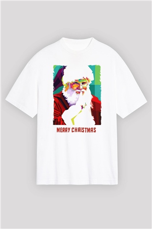 Yılbaşı Beyaz Oversize Tişört Oversize T-shirt - TişörtFabrikası