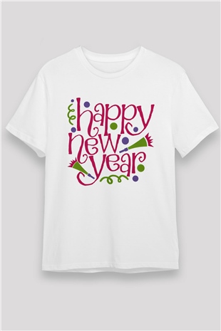 Yılbaşı Beyaz Unisex Tişört T-Shirt - TişörtFabrikası