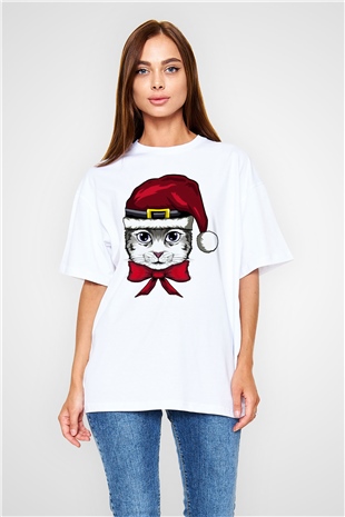 Yılbaşı Beyaz Oversize Tişört Oversize T-shirt - TişörtFabrikası