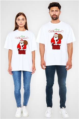 Yılbaşı Beyaz Oversize Tişört Oversize T-shirt - TişörtFabrikası