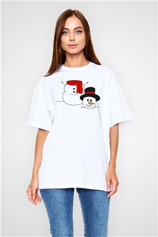 Yılbaşı Beyaz Oversize Tişört Oversize T-shirt - TişörtFabrikası