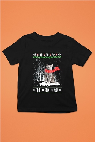 Yılbaşı Siyah Unisex Çocuk Tişört