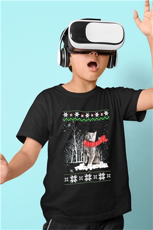 Yılbaşı Siyah Unisex Çocuk Tişört