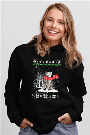 Yılbaşı Siyah Unisex Hoodie
