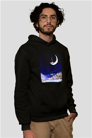 Yılbaşı Siyah Unisex Hoodie