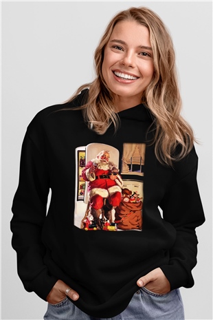 Yılbaşı Siyah Unisex Hoodie