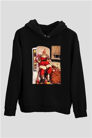Yılbaşı Siyah Unisex Hoodie