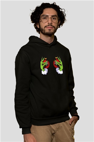 Yılbaşı Siyah Unisex Hoodie