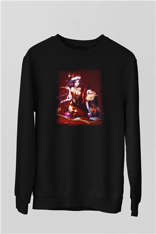 Yılbaşı Siyah Unisex Sweatshirt