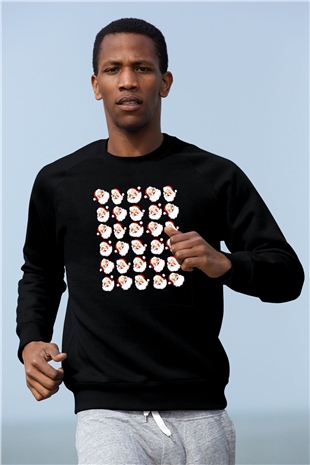 Yılbaşı Siyah Unisex Sweatshirt