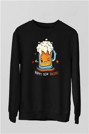 Yılbaşı Siyah Unisex Sweatshirt
