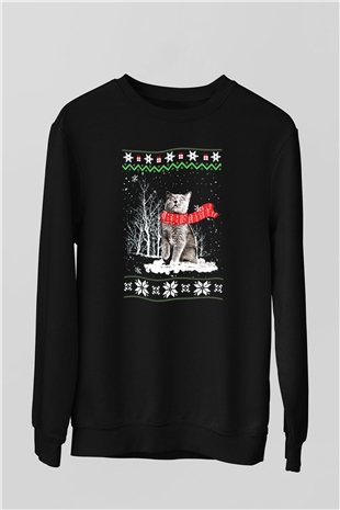 Yılbaşı Siyah Unisex Sweatshirt