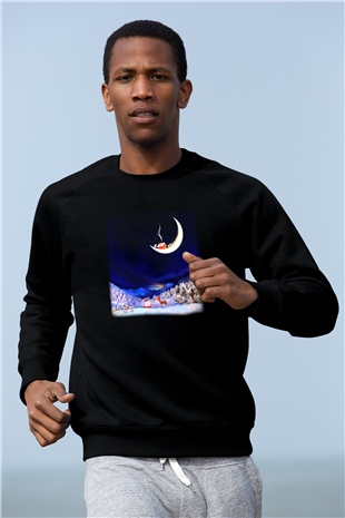 Yılbaşı Siyah Unisex Sweatshirt