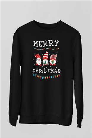 Yılbaşı Siyah Unisex Sweatshirt