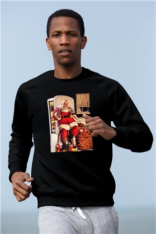 Yılbaşı Siyah Unisex Sweatshirt