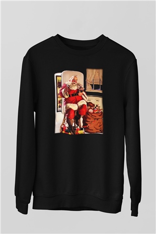 Yılbaşı Siyah Unisex Sweatshirt