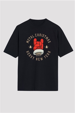 Yılbaşı Siyah Oversize Tişört Oversize T-shirt - TişörtFabrikası