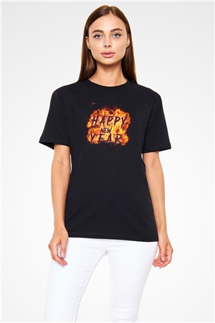 Yılbaşı Siyah Unisex Tişört T-Shirt - TişörtFabrikası