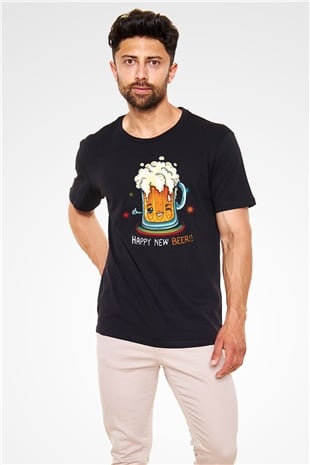 Yılbaşı Siyah Unisex Tişört T-Shirt - TişörtFabrikası