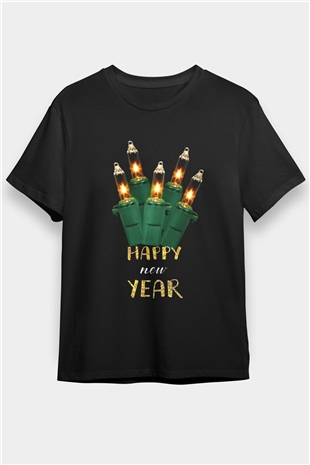 Yılbaşı Siyah Unisex Tişört T-Shirt - TişörtFabrikası
