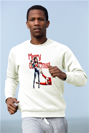 Yılbaşı Yeni Yıl Christmas Beyaz Unisex Sweatshirt