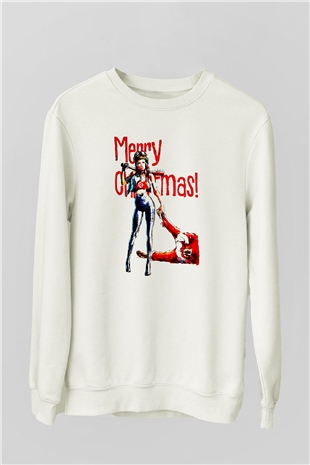 Yılbaşı Yeni Yıl Christmas Beyaz Unisex Sweatshirt