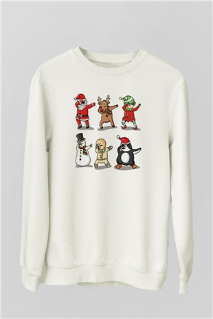 Yılbaşı Yeni Yıl Christmas Beyaz Unisex Sweatshirt