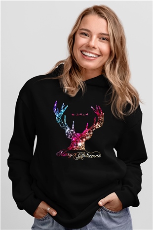 Yılbaşı Yeni Yıl Christmas Siyah Unisex Hoodie
