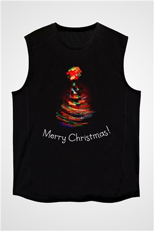 Yılbaşı Yeni Yıl Christmas Siyah Unisex Kolsuz Tişört
