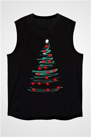 Yılbaşı Yeni Yıl Christmas Siyah Unisex Kolsuz Tişört