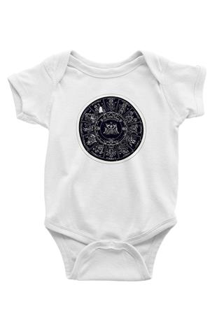 Yıldız Haritaları Baskılı Beyaz Unisex Bebek Body - Zıbın