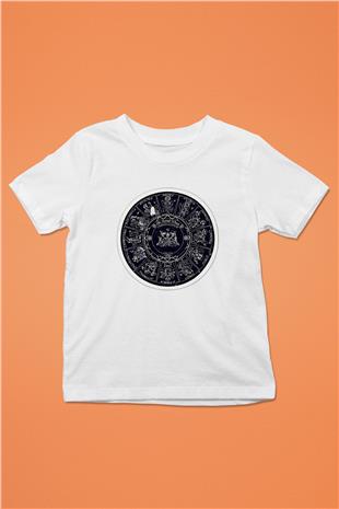 Yıldız Haritaları Baskılı Beyaz Unisex Beyaz Çocuk Tişört - Tshirt