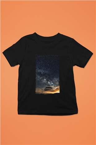 Yıldız Siyah Unisex Çocuk Tişört